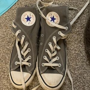 Grey high top converse